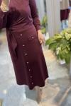 DÜĞME DETAY ETEK Bordo
