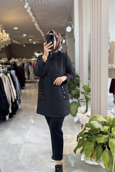 SERFA KAPİTONE KAP Siyah