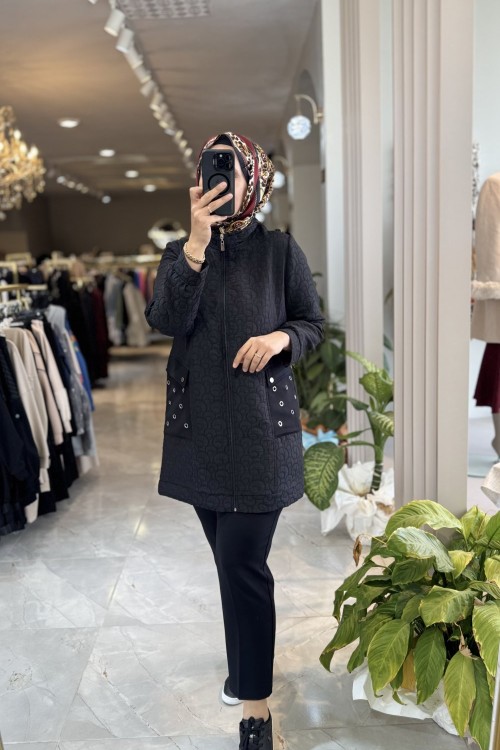 SERFA KAPİTONE KAP Siyah