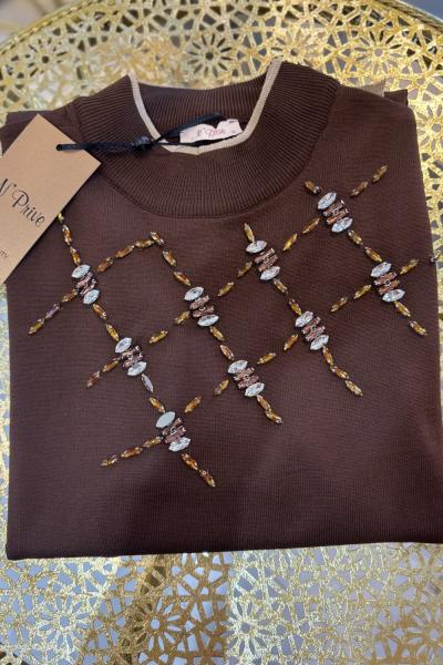 NPRIVE MERSERIZE 7028 TUNİK Kahverengi