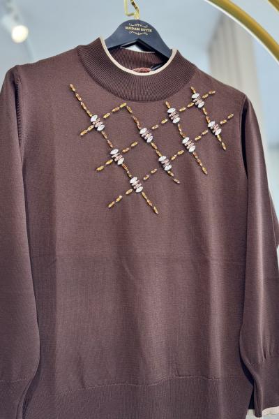 NPRİVE MERSERIZE KAZAK 7006 Kahverengi