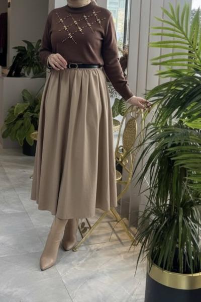 NPRİVE MERSERIZE KAZAK 7006 Kahverengi