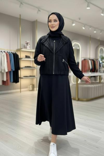 NPRIVE 4197 FİLE DETAY TAKIM Siyah