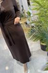 Leydi elbise 3230 Acı Kahve