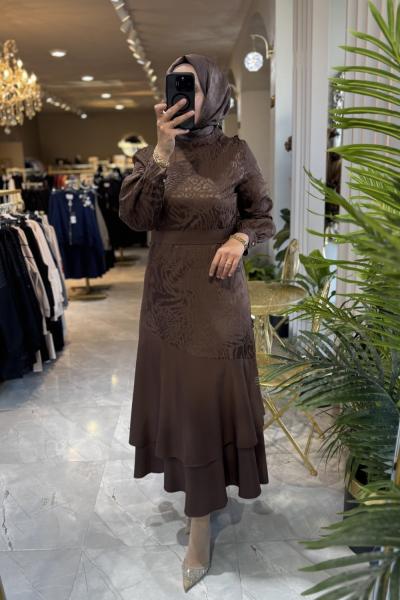 NPRİVE MEYRA ELBİSE Kahverengi