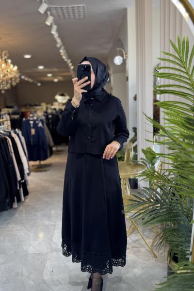 NPRİVE 9477 DANTEL DET.TAKIM Siyah