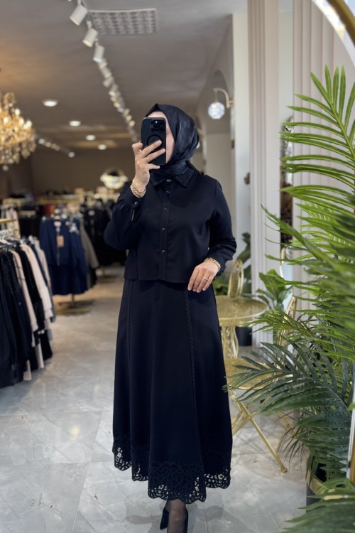 NPRİVE 9477 DANTEL DET.TAKIM Siyah