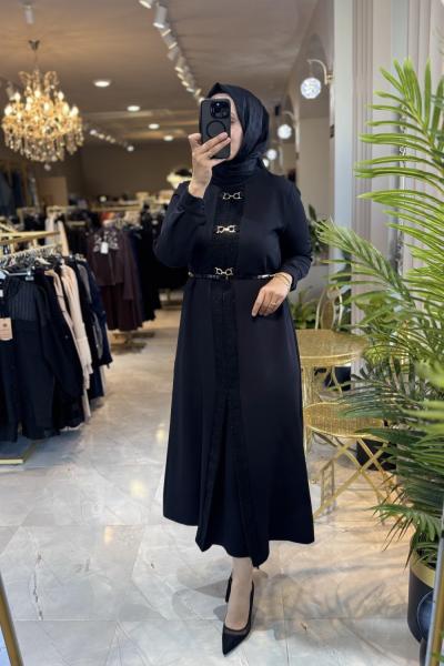 GUPSE ELBİSE 3613 Siyah