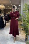 GUPSE ELBİSE 3613 Bordo