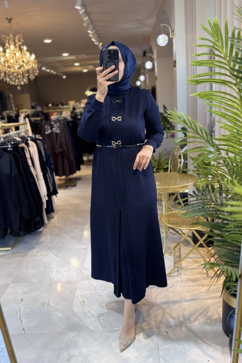 GUPSE ELBİSE 3613 Lacivert