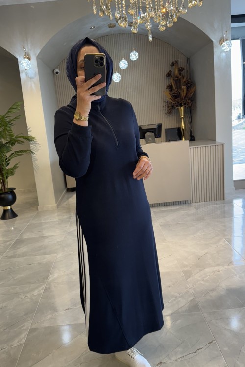 Realite elbise Lacivert