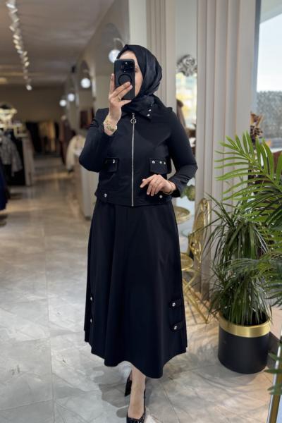 NPRİVE AKSESUAR DETAY ETEK  Siyah