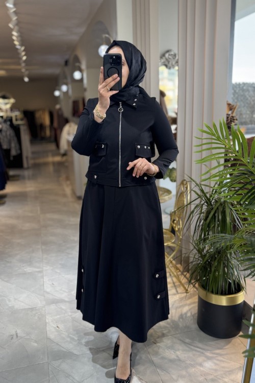 NPRİVE AKSESUAR DETAY ETEK  Siyah