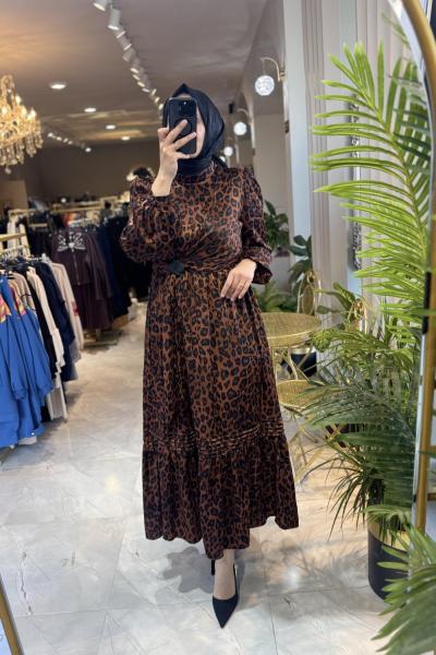 GAZZELLA ESİL ELBİSE 45301 Leopar