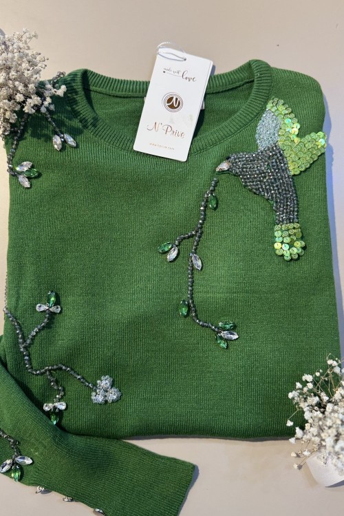 NPRİVE 7017 KUŞ DET.KAZAK Benetton Yeşilli