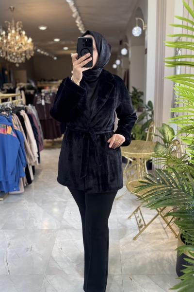 NPRİVE 4070 DOUBLE KOL ANGORA KABAN Siyah