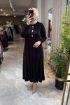 FARAH 3532 MERSERİZE ELBİSE Siyah