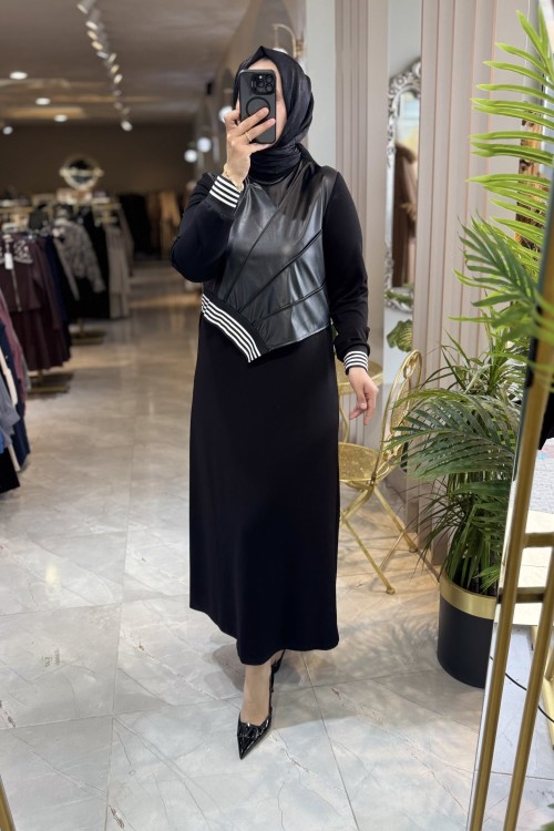 MARSİLYA ELBİSE 3612 Siyah