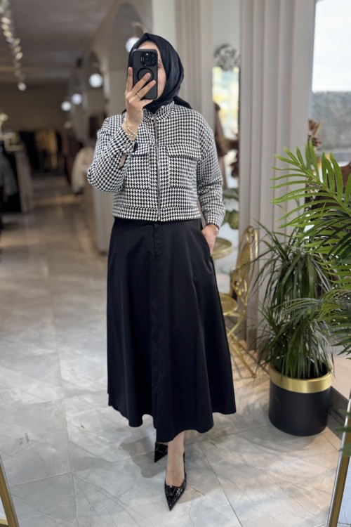 NPRİVE 5214 KAZAYAĞI BOMBER CEKET  Siyah Ekru