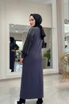 ALYA MERSERİZE ELBİSE Antrasit