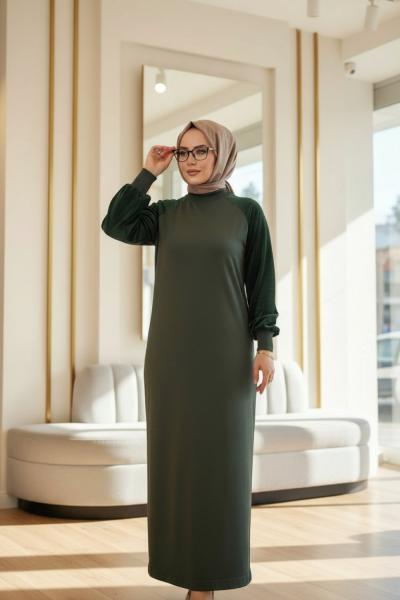 ALYA MERSERİZE ELBİSE Haki