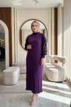 ALYA MERSERİZE ELBİSE Mor