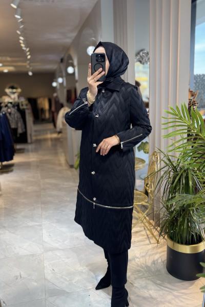 NPRİVE 4333 KOL FERMUAR DET.KABAN Siyah