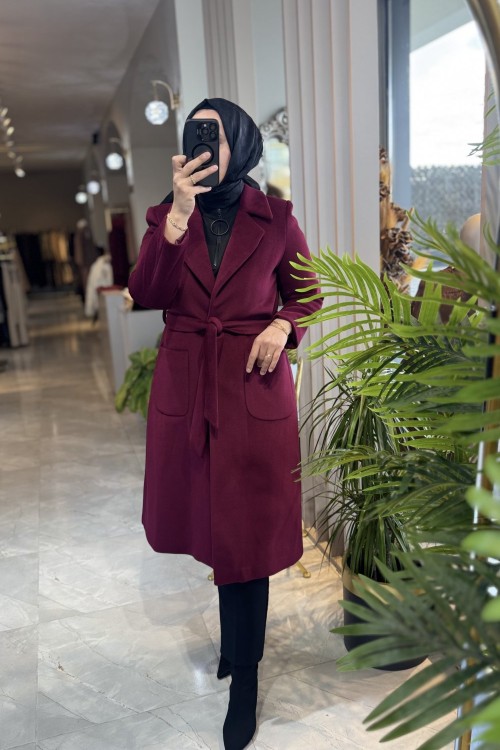 NPRİVE 5240 MONO YAKA KABAN Bordo