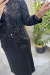 STİLE TRANSPARAN DANTEL DETAY CEKET Siyah