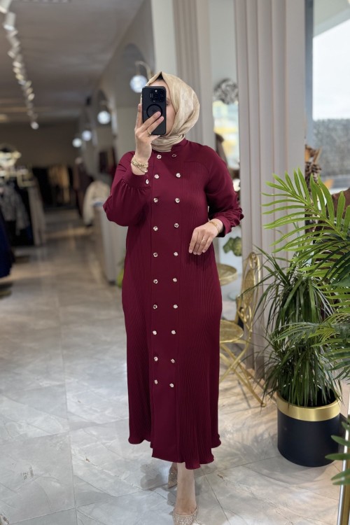 VENESSA ELBİSE Bordo