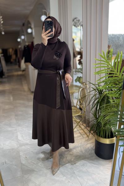 YAĞMUR ELBİSE (1542) Kahverengi