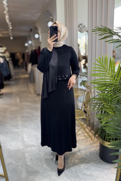 NETRO ELBİSE (1745) Siyah