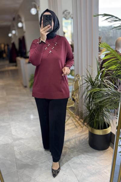 NPRİVE MERSERIZE 7028 TUNİK Bordo