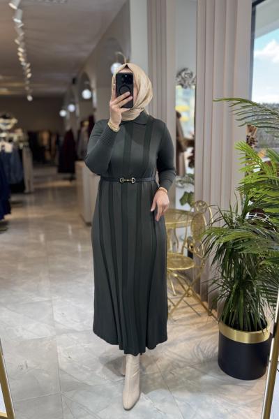 VİYON 3565 MERSERIZE ELBİSE  Haki