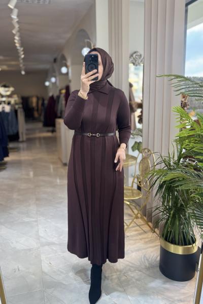 VİYON 3565 MERSERIZE ELBİSE  Acı Kahve