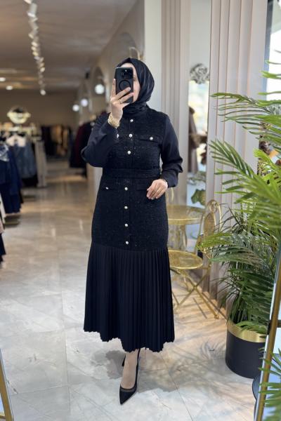 VİYANA ELBİSE 3615 Siyah