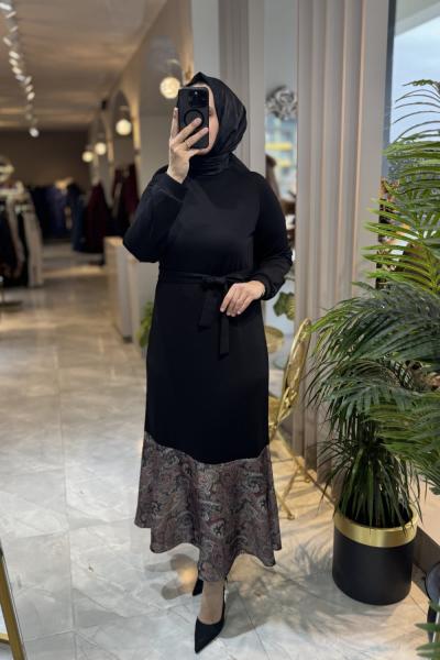 BELİZ ELBİSE 3618 Siyah