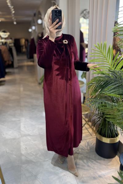 KAŞMİR ELBİSE  Bordo