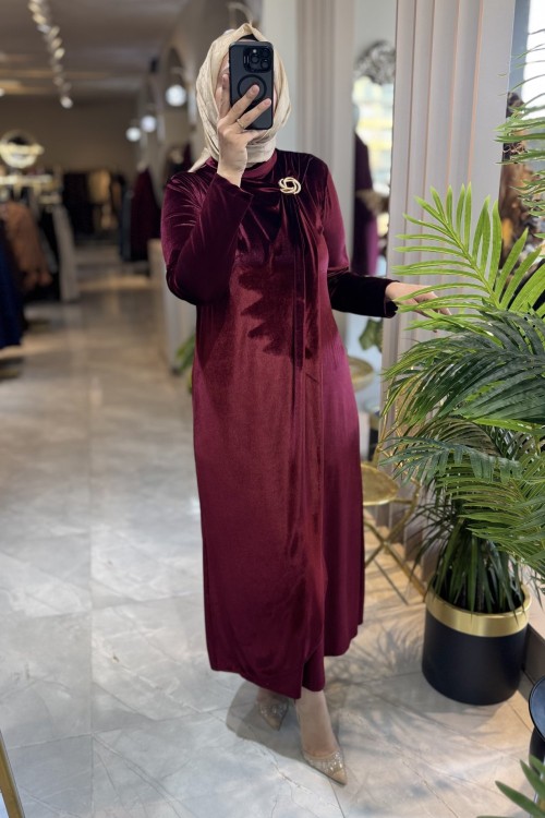KAŞMİR ELBİSE  Bordo