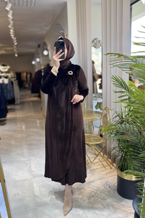 KAŞMİR ELBİSE  Kahverengi