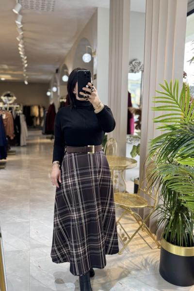 KARE EKOSE ETEK Kahverengi Bej