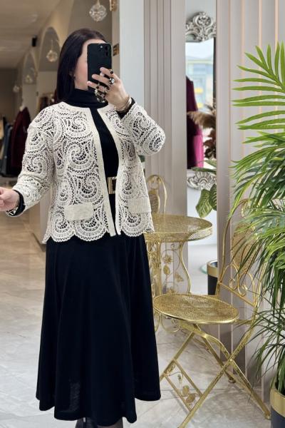 NİL DANTEL DETAY CEKET Bej