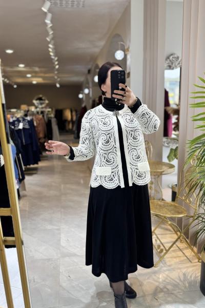 NİL DANTEL DETAY CEKET Ekru