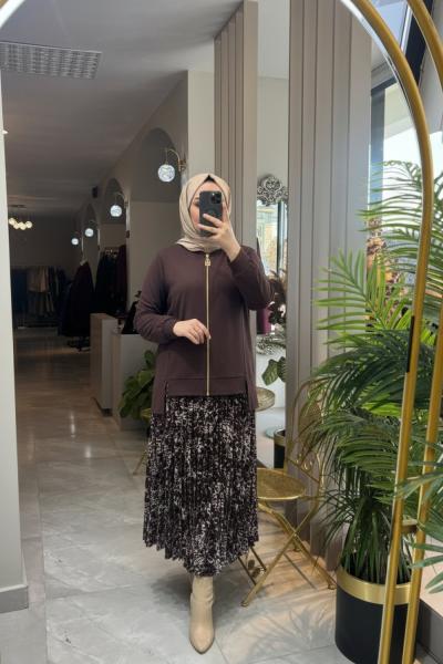 ARMİNE TREND 6100 LEOPAR TAKIM Kahverengi