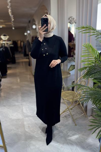 ESME MERSERİZE 3572 ELBİSE  Siyah