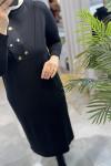 ESME MERSERİZE 3572 ELBİSE  Siyah