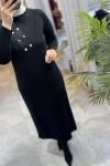 ESME MERSERİZE 3572 ELBİSE  Siyah