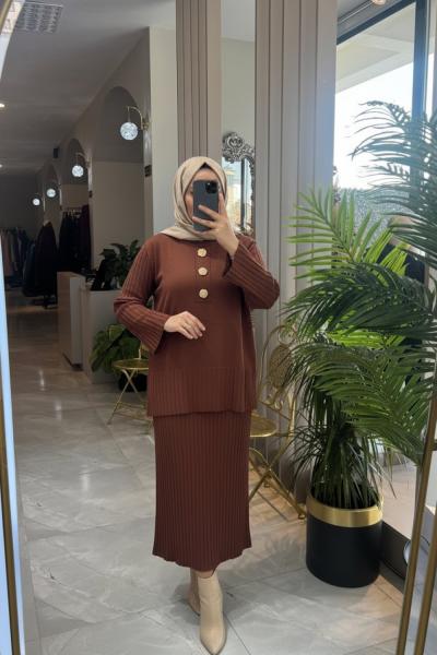 SIRMA MERSERIZE TAKIM 3556 Kahverengi