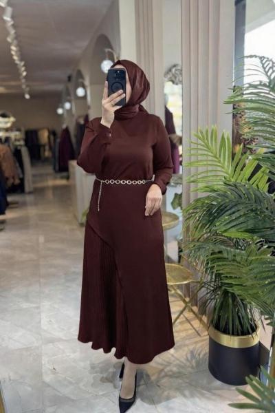 MİLANO ELBİSE 3616 Kahverengi