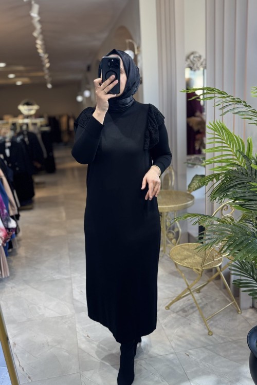 İLKİM MERSERİZE ELBİSE 143 Siyah